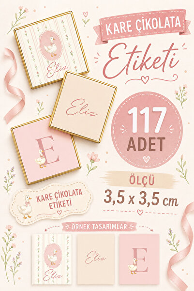 YEAP OFFICE Kişiye Özel İsimli Kare Çikolata Etiketi Yapışkanlı 117 Adet (3,5...
