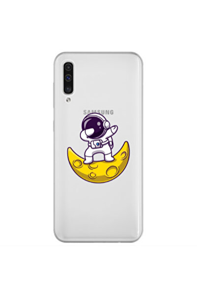 Other Samsung A70 Astronaut on the moon Transparent Silicone TPU Θήκη