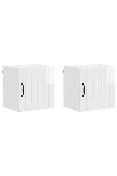 vidaxl Kitchen cabinet 2 pcs Glossy white 40 x 31 x 40 cm