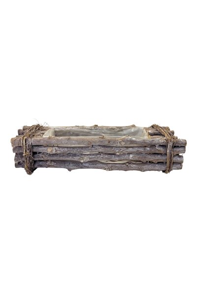 AFO Rectangular Basket Type Planter with Vine Natural White 40cm