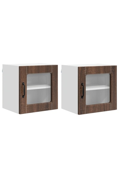 vidaxl Kitchen cabinet with shelf 2 pcs Dark oak 40 x 31 x 40 cm
