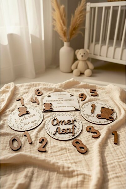 aze kids Kişiye Özel Ahşap Teddy Bear Ayıcık Temalı Bebek Seti | 12 Aylık Ay ...