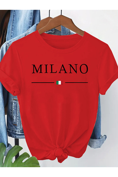 mercoledi Γυναικείο T-shirt Mix με τύπωμα Crew Neck Regular Fit oversized