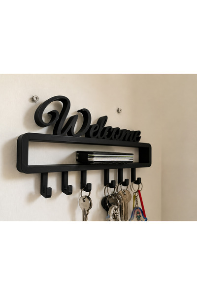farist Welcome Written Wall Key Holder Rack – Decorative Hanging Key Organize...