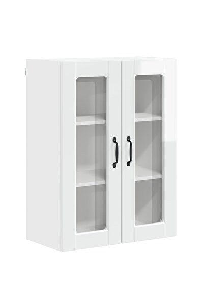 vidaxl Dulap de bucătărie Alb lucios 60 x 31 x 80 cm Lemn compozit
