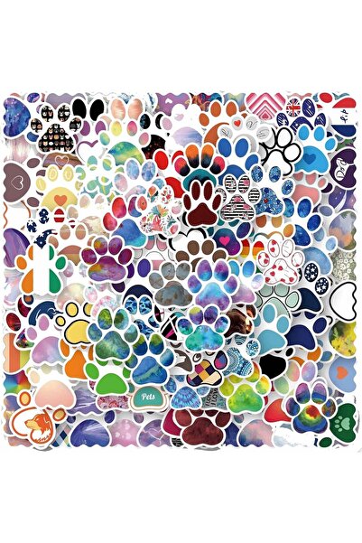 Arabest 120-Piece Paw Print Stickers,Cute Cartoon Animal,Vinyl,for Water Bott...