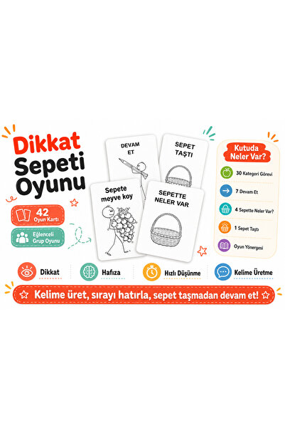 Dikkat Sepeti Oyunu | Çocuklar İçin Dikkat, Hafıza ve Kelime Üretme Oyunu