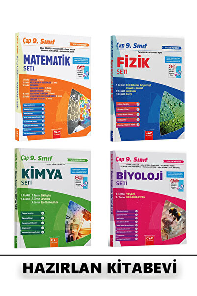 Çap Yayınları 9.Sınıf Matematik - Fizik - Kimya - Biyoloji Fasikül Seti