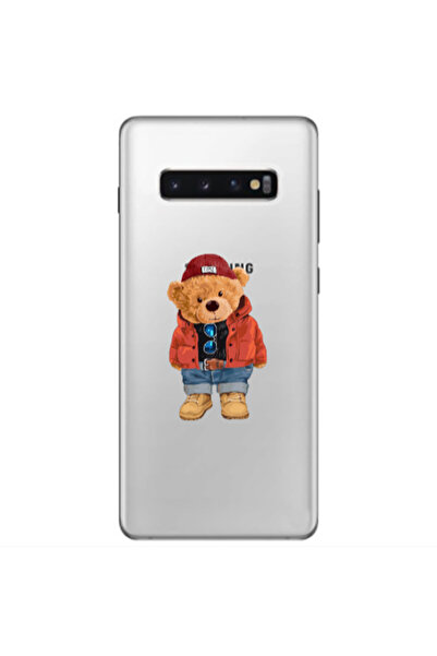 Other Samsung S10 Plus Bear in a hat Transparent Silicone TPU Θήκη
