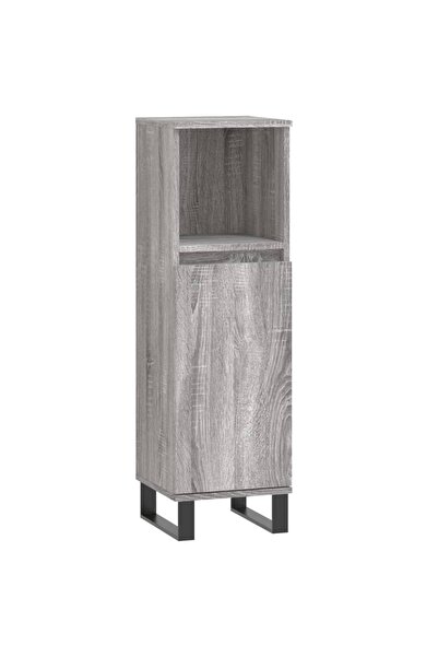 vidaxl Dulap de baie, gri sonoma, 30x30x100 cm, lemn prelucrat