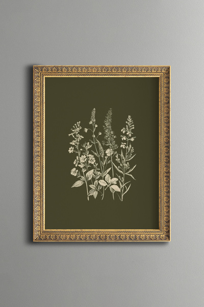 epiqart Wildflower Illustration - Vintage Patterned Frame - Thin Model