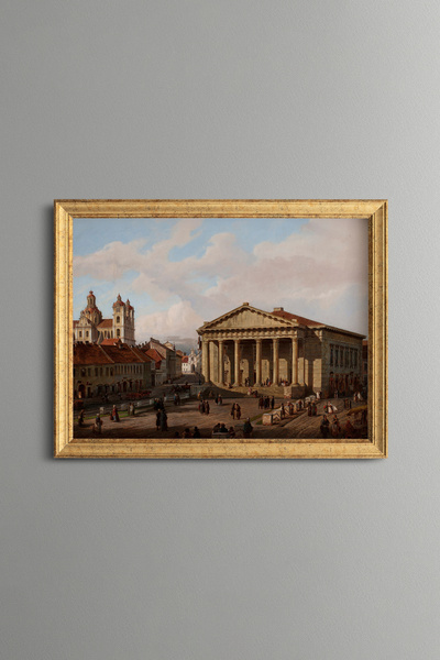 epiqart Historic European City - Vintage Patterned Frame - Slim Model