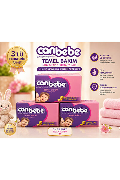 Canbebe Islak Havlu Temel Bakım 3'lü Set (56 Yaprak) X 3 ADET