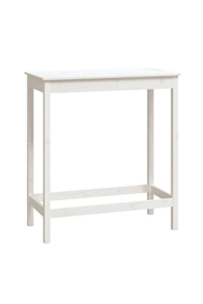 vidaxl Masă de bar, alb, 100x50x110 cm, lemn masiv de pin