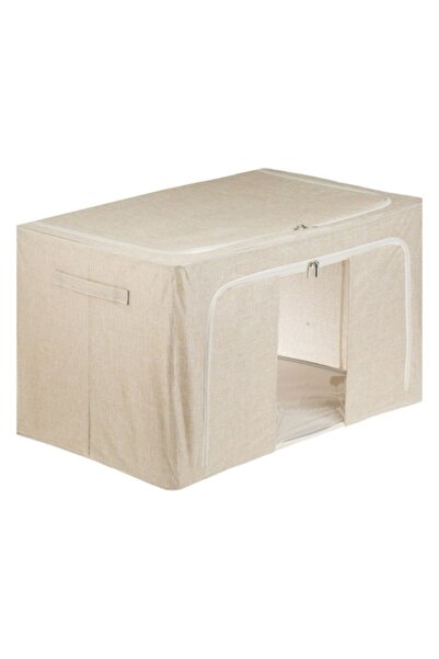 OEM Husă pentru depozitarea hainelor cu cadru bej 70x43x40cm