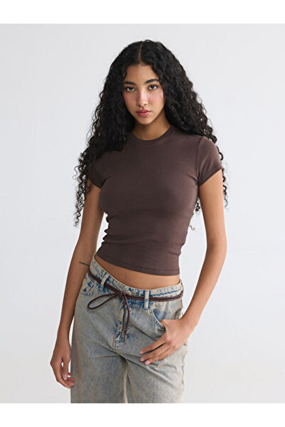 LC Waikiki Crew Neck Women's Ribbed T-Shirt