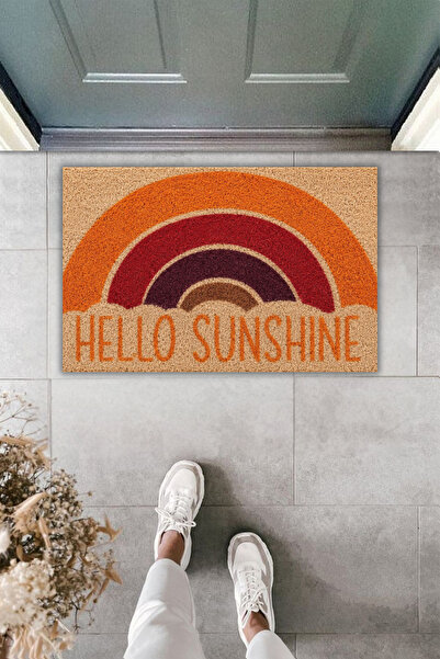 Dormot Dekoratif Dijital Paspas Kişiye Özel Tasarım Hello Sunshine Kapı Önü P...