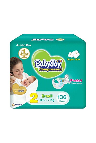 BabyJoy 2X Compressed Diamond Pad Diaper, Size 2, Small, 3.5-7 Kg, Jumbo Box,...