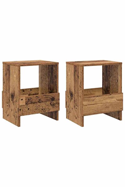 vidaxl Magazine rack 2 pcs Old wood 35 x 30 x 45 cm