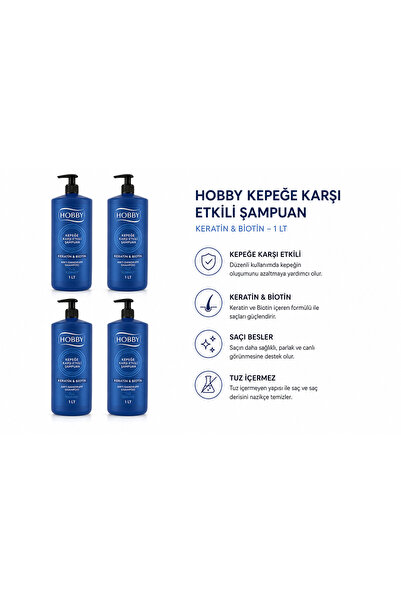 Hobby Şampuan Tuzsuz Kepeğe Karşı 1000 ml x 4 ADET