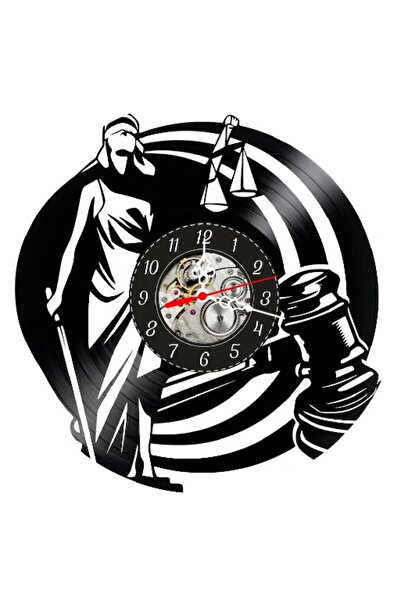 OEM Decorative wall clock Justice and Law, upcycled vinyl, Themis Goddess & J...