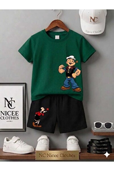 NC Nicee Clothes Tricou și pantaloni scurți de vară pentru copii, unisex (imp...