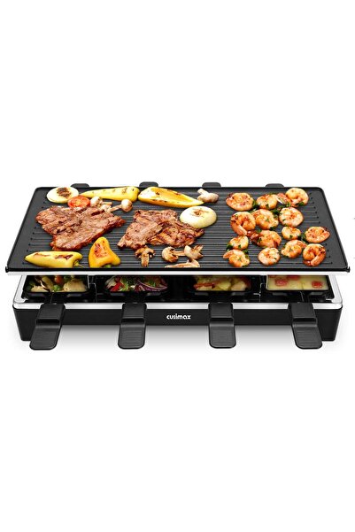 CUSIMAX Raclette Izgara, Çift Yönlü Izgara Tavalı, 8 Kişilik Parti Izgara Kon...
