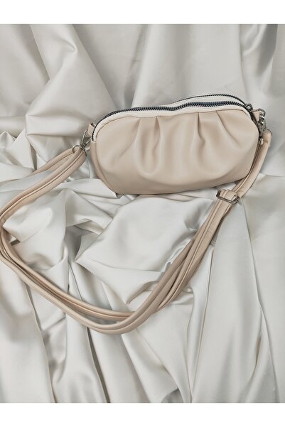 Leaf Accessory Geantă crossbody din piele moale cu șnur din nurcă