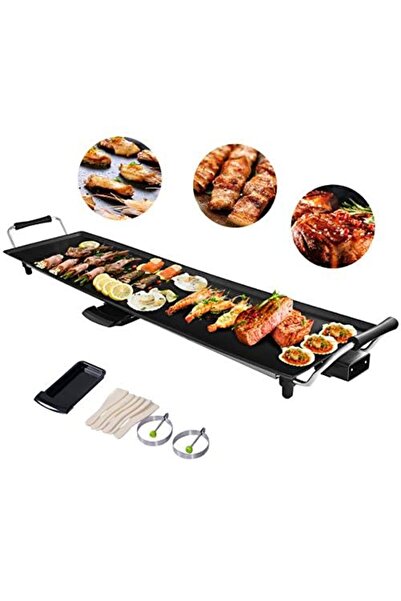 FANTASK Teppanyaki Izgara 90x23cm, Elektrikli Izgara Plakası 1800W, Yapışmaz ...