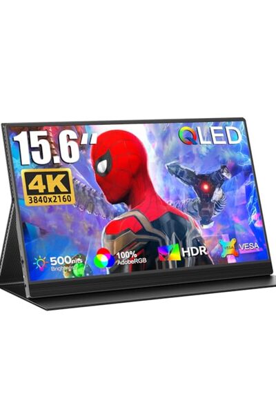 UPERFECT 15,6 inç 4K QLED Taşınabilir Monitör, %100 AdobesRGB 1500:1 500 Nits...