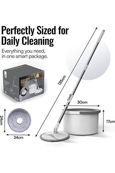 Generic Spin Mop & Bucket Set with 360° Rotating Head – Microfiber Floor Mop ...