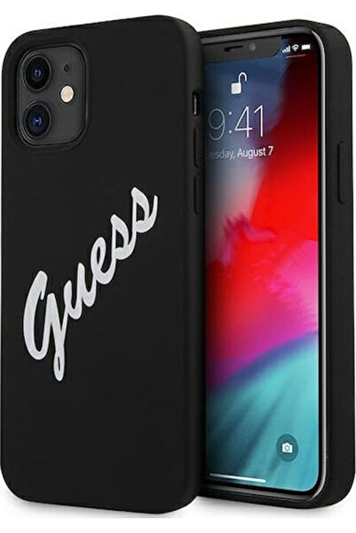 Guess Βίντατζ Μαύρη Θήκη Πλάτης Σιλικόνης (iPhone 12 mini) Κωδικός: GUHCP12SL...