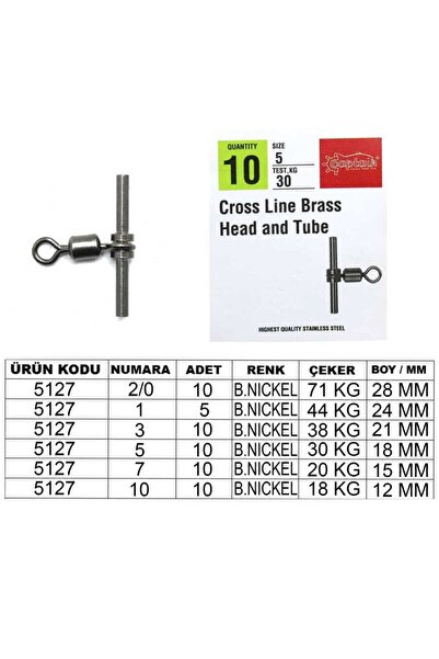 CAPTAIN 5127 Tube T Fırdöndü 10lu Paket Black Nikel Standart-3