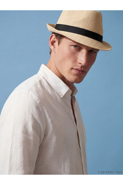 LC Waikiki Beige Patterned Men's Fedora Hat