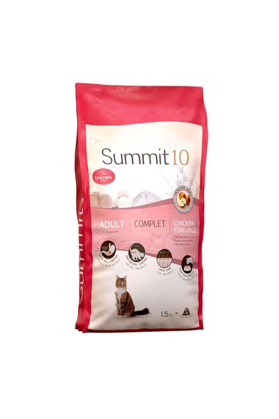Summit10 Ξηρά Τροφή Γάτας για Έλεγχο Τριχόμπαλας με Κοτόπουλο, Ρύζι &amp; Ψάρ...