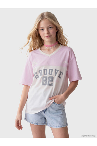 LC Waikiki ESVAB • تي شيرت حديث وفاخر للفتيات مطبوع عليه لوس أنجلوس