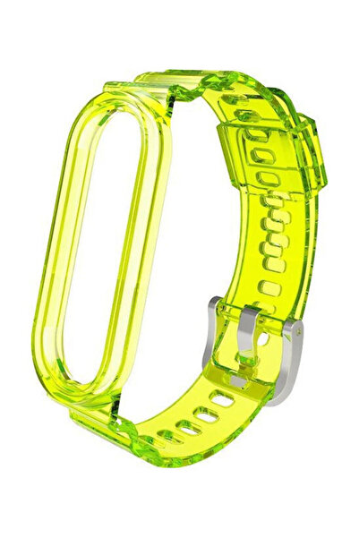 OEM Λουράκι Xiaomi Mi Band 3 4 5 6 7 Διαφανές Σιλικόνης Νέον Λάιμ