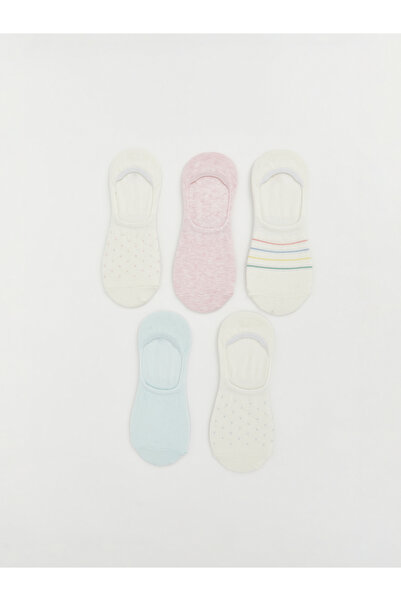 LC Waikiki Non-slip Heel Patterned Women's Invisible Socks 5-Pack