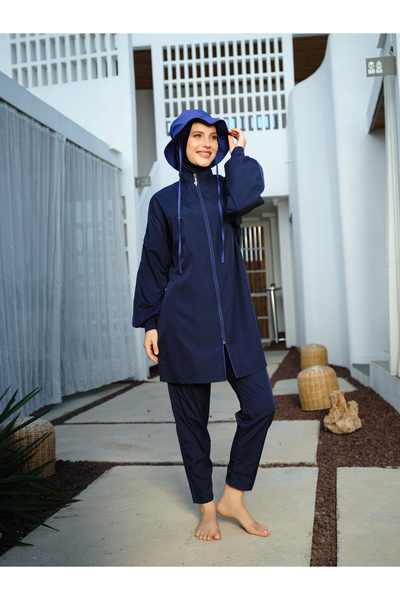 ALFASA Marla Hat Hijab Swimsuit 26219-26 - Navy Blue
