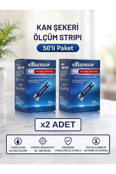 Ebsensor Şeker Ölçüm Cihazı - Strip (50’li Paket) - 2 Adet
