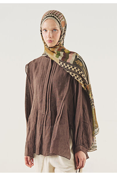 Freshscarfs Πράσινο σάλι από βισκόζη με σχέδιο Petra