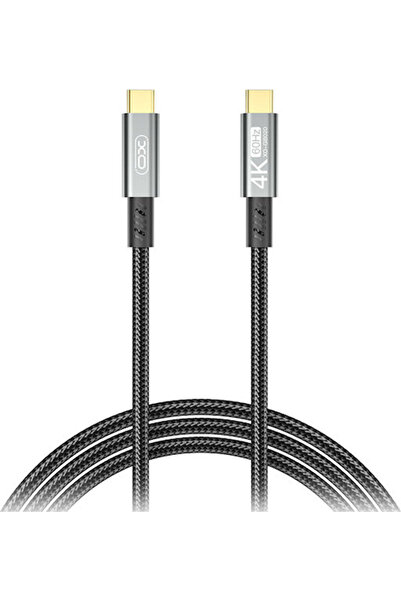 Xo Πλεκτό καλώδιο USB 3.2 USB-C αρσενικό σε USB-C 100W Μαύρο 1μ (249-0116)