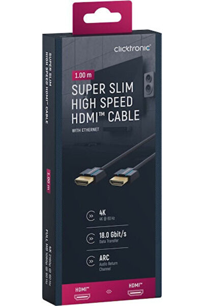 CLICKTRONIC Καλώδιο HDMI 2.0 Premium Υψηλής Ταχύτητας 4K 60Hz HDR HDMI Αρσενι...