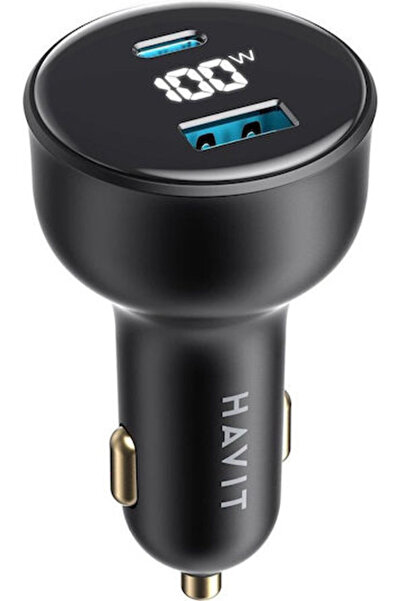 Havit Φορτιστής αυτοκινήτου 100W με θύρες: 1xUSB 1xType-C με καλώδιο Type-C Μ...
