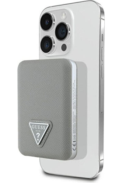 Guess MagSafe Power Bank με Ανάγλυφο Τριγωνικό Λογότυπο 5000mAh 15W με Θύρα U...