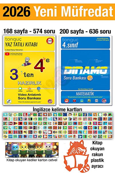 Tonguç Yayınları 3'ten 4'e Hazırlık Kitabı 2026 Yaz Tatili 4. Sınıf Matematik...