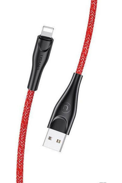 Usams SJ397 U41 Πλεγμένο καλώδιο USB-A σε Lightning Κόκκινο 2μ (SJ397USB02)