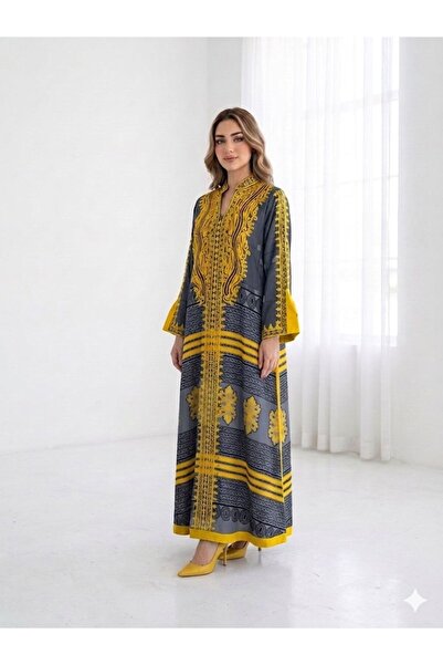 DAY BY DAY Women's Stylish Robe with Embroidery Thread Work Around Neck and S...
