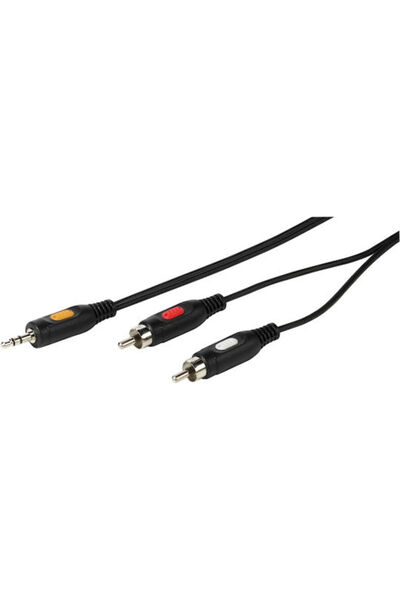Vivanco Καλώδιο ήχου αρσενικό 3.5mm - 2x RCA αρσενικό, Μαύρο, 2.5μ με επιχρυσ...
