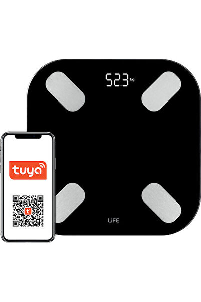 Life Έξυπνη Ζυγαριά Μπάνιου Bluetooth Tuya Smart, Καφέ